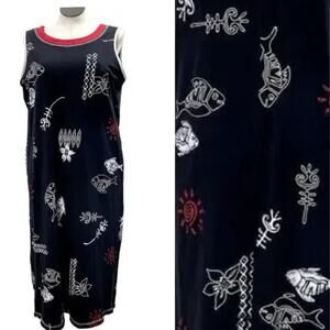 Original Copa Cabana Size XL Tank Dress Beach Tropical Fish USA Vintage READ